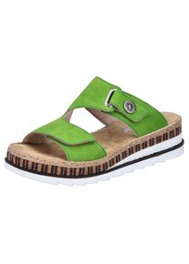 Rieker , Pantolette, Sommerschuh, Strandschuh, Hausschuh mit trendigem Keilabsatz , apfelgrün , 37 , 37 , Pantolette mit praktischen Klettverschlüssen