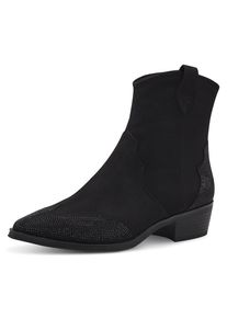 Marco Tozzi , Westernstiefelette, Blockabsatz, Cowboy Stiefelette, Boots, funkelnde Glitzersteinchen , schwarz , 36 , 36 , Trendige...