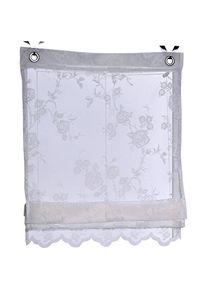 Kutti , Raffrollo »Florence«, mit Hakenaufhängung, ohne Bohren, freihängend, transparent, creme, Spitze, Stickerei, Volant, mit Fensterhaken ,...