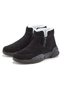 Vivance, Damen, Stiefelette aus Veloursleder und mit Warmfutter, Winterstiefel, Stiefel, Boots, schwarz, 37, schwarz, Besonders w&auml;rmende Winterboots