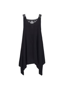 Lascana, Damen, Strandkleid mit Spitze im R&uuml;cken, Longshirt in weiter Form, Sommerkleid, schwarz, N-Gr, 1 -N-Gr, schwarz, Tiefer Rundhalsausschnitt