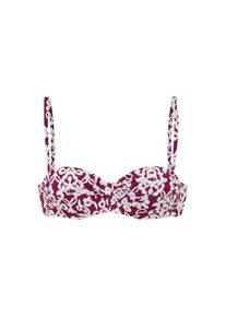 Lascana , Bügel-Bandeau-Bikini-Top »Piper« mit auffälligem Alloverprint , beere-creme , Cup B , 36 -Cup B , 36 , Royales Design