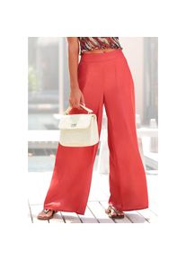 Lascana , Webhose, aus leichter Satinqualität, weite Palazzohose mit Taschen, Stoffhose , terracotta , N-Gr , 46 -N-Gr , 46 , Weite Palazzohose