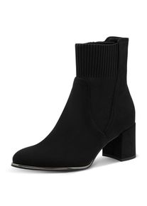 Marco Tozzi , Damen , Stiefelette mit goldenem Detail an der Laufsohle , schwarz , 39 , 39 , Mit praktischem Stretcheinsatz und Innenreißverschluss