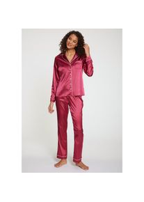 s.Oliver , Pyjama, (Set, 3-teilig), incl. Schlafmaske , beere , 34 , 34 , Klassisch geschnittener Pyjama