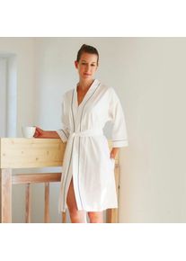 Framsohn frottier, Damen, Morgenmantel &raquo;Satin Bademantel&laquo; in edler Seidenoptik, wei&szlig;, wei&szlig;, Edler Morgenmantel aus feinstem Mako Satin