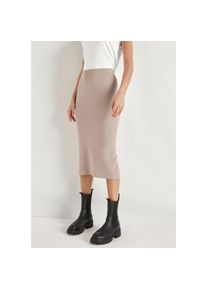 HECHTER PARIS , Strickrock, in gerader Form , sand melange , 36 , 36 , Strickrock von HECHTER PARIS