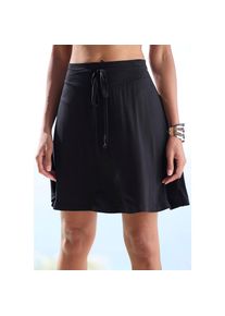 Beach Time Beachtime , Jerseyrock, knielang, Strandrock mit elastischem Smokeinsatz , schwarz , 38 , 38 , Knielanger Strandrock