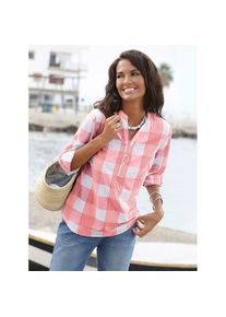 Casual Looks , Damen , Schlupfbluse , lachs-weiß-kariert , 54 , 54 , Bluse im lässigen Karomuster
