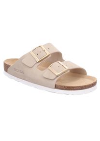 Rohde , Pantolette »ALBA«, Sommerschuh, Hausschuh, Zweischnaller, Strandschuh mit Softfußbett , creme , 41 , 41 , Mit zwei verstellbaren Schnallen