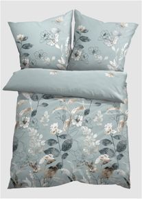 Parure de lit motif feuilles - gris - taille 135x200 cm - 100% coton - bonprix