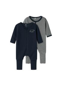 name it , Schlafoverall »NBNNIGHTSUIT 2P ZIP FF Y/D CORE 2 NOOS«, (Packung, 2 tlg.) , Dark Sapphire , N-Gr , 98 -N-Gr , 98 , Schlafanzug von name...