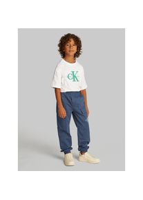 Calvin Klein Jeans , Sweathose »ESSENTIAL WOVEN CARGO PANTS«, für Kinder bis 16 Jahre mit Logo-Print , Oceana , N-Gr , 4 (104) -N-Gr , 4 (104) ,...
