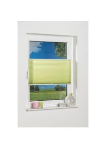 K-home , Plissee »Klemmfix Pisa« Lichtschutz ohne Bohren verspannt Crushed-Optik , grün , Obermaterial: 100% Polyester , 130 cm