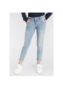 Kangaroos, Damen, 7/8-Jeans &raquo;, Stretch-Jeans mit Logo-Stickerei&laquo; schmale Passform, geschnittene Kante, niedrige Leibh&ouml;he, jeansblau, N-Gr, 140 -N-Gr, 