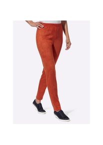 Classic Basics , Schlupfhose , rostrot , Normalgrößen , 50 -Normalgrößen , 50 , samtweiches Veloursleder-Imitat
