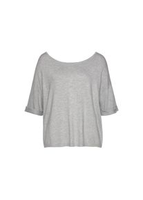 Vivance, Kurzarmpullover mit Knopfleiste, beidseitig tragbar, 3/4-Pullover, Feinstrickqualit&auml;t, grau-meliert, 36/38, Kurzarmpullover