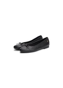 Tommy Hilfiger, Damen, Ballerina &raquo;TOE CAP LEATHER BALLERINA&laquo; , Businesschuh, Schlupfschuh in schmaler Form, schwarz, 36, schwarz, Zeitlose Ballerina 