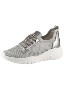 Gabor , Slip-On Sneaker, Freizeitschuh, Halbschuh, Slipper mit Best Fitting-Ausstatttung , grau-silberfarben , 40 , 40 , Sneaker mit dekorativen...