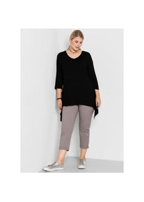 sheego, Damen, 7/8-Hose, silbergrau, Normalgr&ouml;&szlig;en, 54 -Normalgr&ouml;&szlig;en, silbergrau, perfekter Tragekomfort dank Stretch