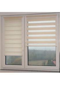 Kutti , Doppelrollo »Sola« Lichtschutz ohne Bohren freihängend DUO-Rollo, Fixmaß, mit Klemmträger, blickdicht, Sichtschutz , beige , Obermaterial:...
