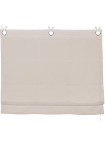 my home , Raffrollo »Fiete«, mit Hakenaufhängung, Leinen Optik, Sichtschutz, halbtransparent, monochrom, basic , beige , 150 cm