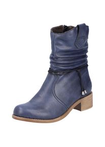 Rieker , Winterstiefelette, Boots, Blockabsatz, slouchy Schaft, mit Innenreißverschluss , dunkelblau , 41 , 41 , Stiefelette mit Zierkordel am Schaft