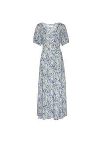 Buffalo, Damen, Maxikleid mit zartem Blumendruck und V-Ausschnitt, Sommerkleid, Strandkleid, blau-bedruckt, N-Gr, 34 -N-Gr, blau-bedruckt, Tiefer V-