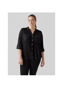Vero Moda Curve , Hemdbluse »VMBUMPY L/S SHIRT NEW CURVE GA NOOS« , Black , 44 , 44 , Bluse von Vero Moda Curve