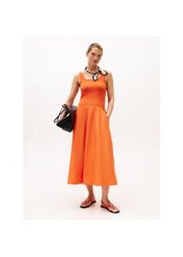 Tommy Hilfiger, Damen, A-Linien-Kleid &raquo;5X2 RIB MIDI MIX F&F DRS&laquo;, Brilliant Orange, N-Gr, XL (42) -N-Gr, Brilliant Orange, A-Linien-Kleid von Tommy 