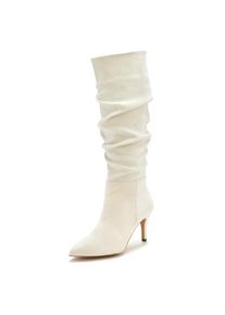 Lascana , Reißverschlussstiefel, mit modischer Raffung, Langschaft, High-Heel Stiefelette, Slouchy Boots , beige , 40 , 40 , Mit modischer Raffung...