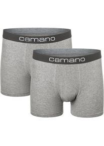 Camano , Boxershorts »comfort«, (2er Pack), mit elastischem Logobund , light grey meliert , M , M , Herren-Trunk von Camano