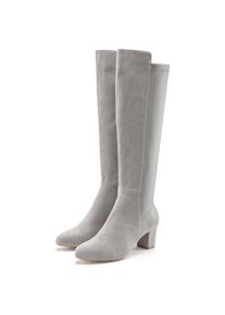 Lascana, Damen, Stiefel mit Stretcheinsatz und Langschaft, Stiefelette, Langer Stiefel VEGAN, grau, 37, grau, Stiefel mit modischem Stretch-Einsatz 