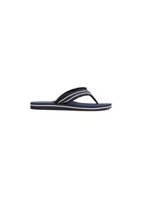 Tommy Hilfiger, Damen, Zehentrenner &raquo;TH WEBBING BEACH SANDAL&laquo; , Dianette, Sommerschuh, Strandschuh mit ausgefranster Bandage, dunkelblau, 36, 