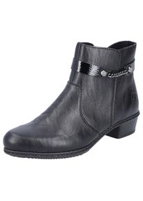 Rieker , Stiefelette mit kleiner Zierkette am Schaft, schmale Form , schwarz , 40 , 40 , Tolle Stiefelette mit Innen-Reißverschluss