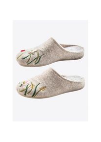 THIES, Damen, Hausschuh, grau-bunt, 37, grau-bunt, weicher Filz