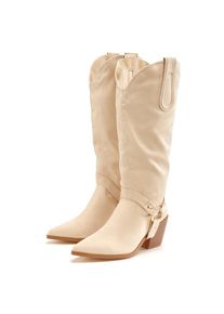 Lascana, Damen, Stiefelette Cowboy Stiefel, Slouchy Boots mit abnehmbarem Schaft, Boots VEGAN, beige, 42, beige, 2-in-1 Stiefel: Mit abnehmbarem 