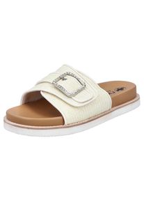 Rieker , Pantolette, Sommerschuh, Strandschuh mit praktischem Klettverschluss , offwhite , 42 , 42 , Pantolette mit dekorativen Strass-Steinchen...
