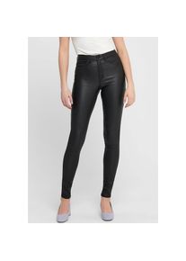 Only, Damen, Lederimitathose &raquo;ONLROYAL HW SK ROCK COATED&laquo;, Black, L&auml;nge 30, XL (42) -L&auml;nge 30, Black, Knackige Skinnypant von Only