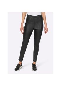 Heine , Lederhose , schwarz , Normalgrößen , 34 -Normalgrößen , 34 , trendiger Materialmix