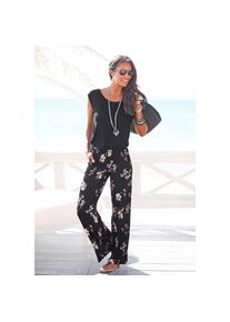 Lascana , Overall mit weitem Bein und Taschen, lockerer Jumpsuit, sommerlich , bedruckt , 36