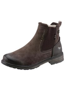Mustang Shoes , Chelseaboots, Schlupfboots, Stiefelette, Blockabsatz, seitlicher Stretcheinsatz , dunkelbraun , 44 , 44 , Mit Reißverschuss und...