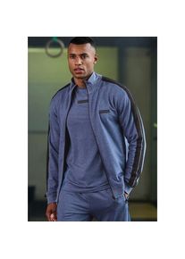 AUTHENTIC LE JOGGER , Sweatjacke, mit seitlichen Streifen und Taschen , blau , M (48/50) , M (48/50) , Sportliche Homewear Jacke mit Stehkragen und...