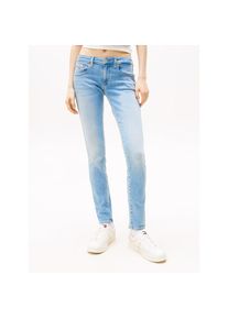 Tommy Jeans, Damen, Skinny-fit-Jeans &raquo;SOPHIE LW SKN&laquo; mit Logo-Badge, in Kn&ouml;chell&auml;nge, Denim Light, L&auml;nge 28, 34 -L&auml;nge 28, Denim Light, Figurbetonende