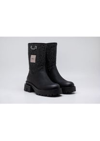 Replay , Stiefel »BRIGHT«, Bikerboots, Plateaustiefel mit trendigen Metallic-Details , schwarz , 39 , 39 , Lässiger Kurzstiefel im Biker-Look