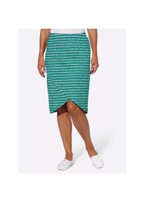 Casual Looks , Jerseyrock , grün-weiß-bedruckt , 48 , 48 , reine Baumwolle