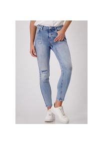 monari , Röhrenhose, mit Destroyed-Effekten , jeans , N-Gr , 38 -N-Gr , 38 , Trendige Jeans mit Destroyed-Effekten und Glitzersteinchen von monari
