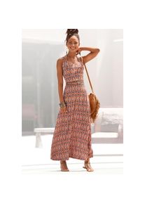 Lascana , Maxikleid, mit Ethnoprint und verstellbaren Trägern, Sommerkleid, Strandkleid , bedruckt , N-Gr , 34 -N-Gr , 34 , Tiefer V-Ausschnitt