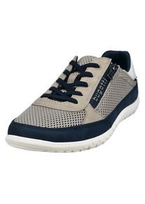 Bugatti , Sneaker, Freizeitschuh, Halbschuh, Schnürschuh mit Kontrastbesätzen , beige , 45 , 45 , Schnürer mit zweckmäßigem Außenreißverschluss