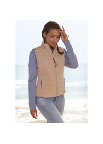 ELBSAND , Steppweste, Mit abnehmbarer Kapuze , beige , S (36)